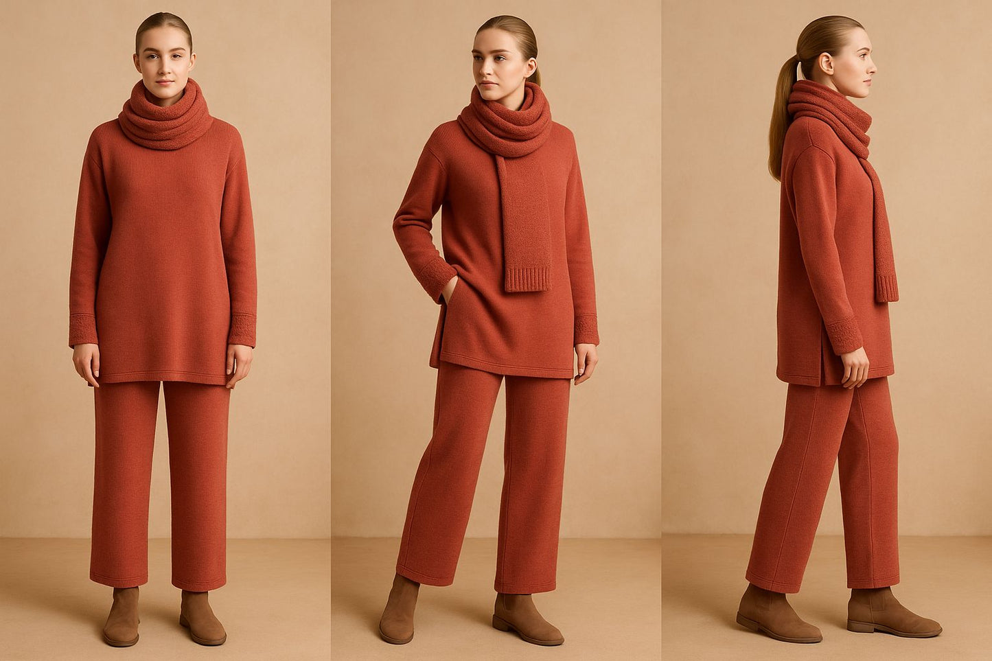 Cozy Winter Woolen Dress – Elegant Warm Knitwear for Women