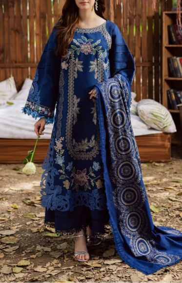 Stitched Khaddar 3-Piece Party Wear Suit – Winter Collection | Pre-Order