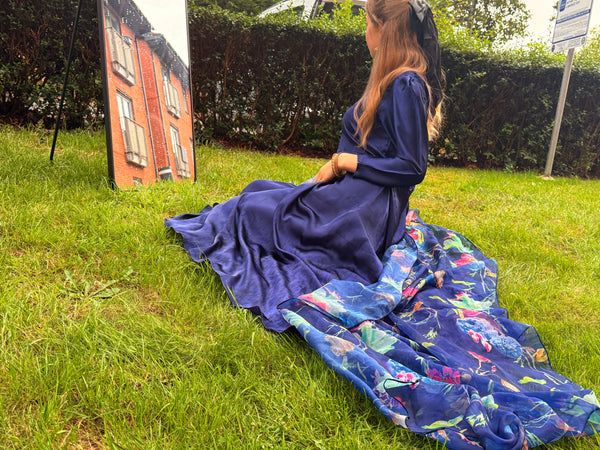 Noor Luxe Silk Frock with Printed Organza Dupatta