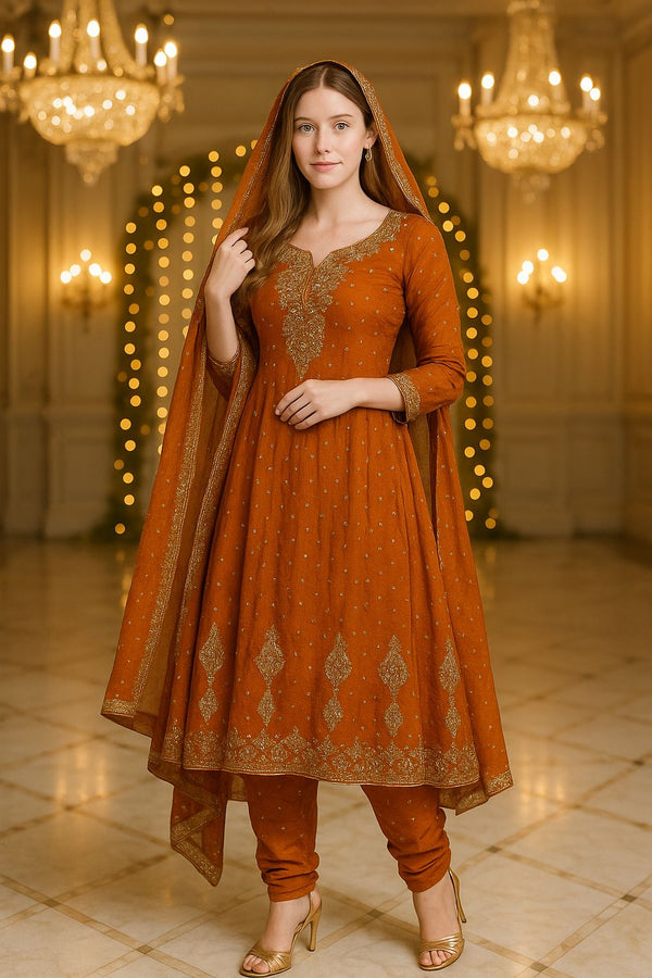 Chiffon anarkari frok
