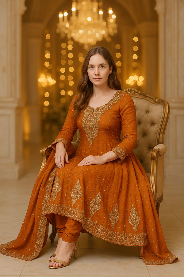 Chiffon anarkari frok