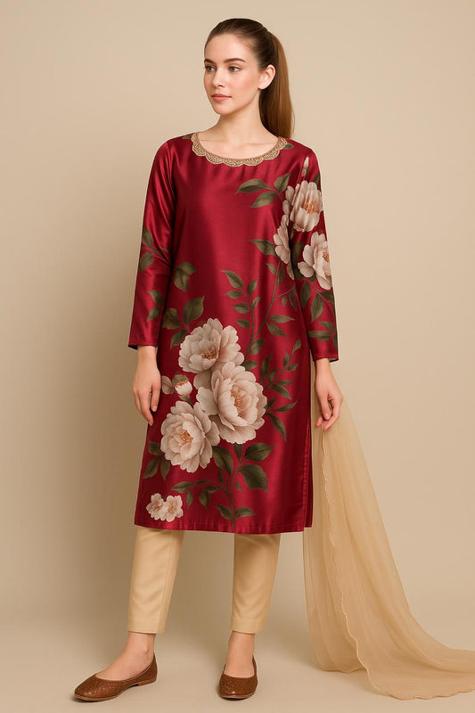 Luxurious Silk 3-Piece Dress – Elegant & Timeless