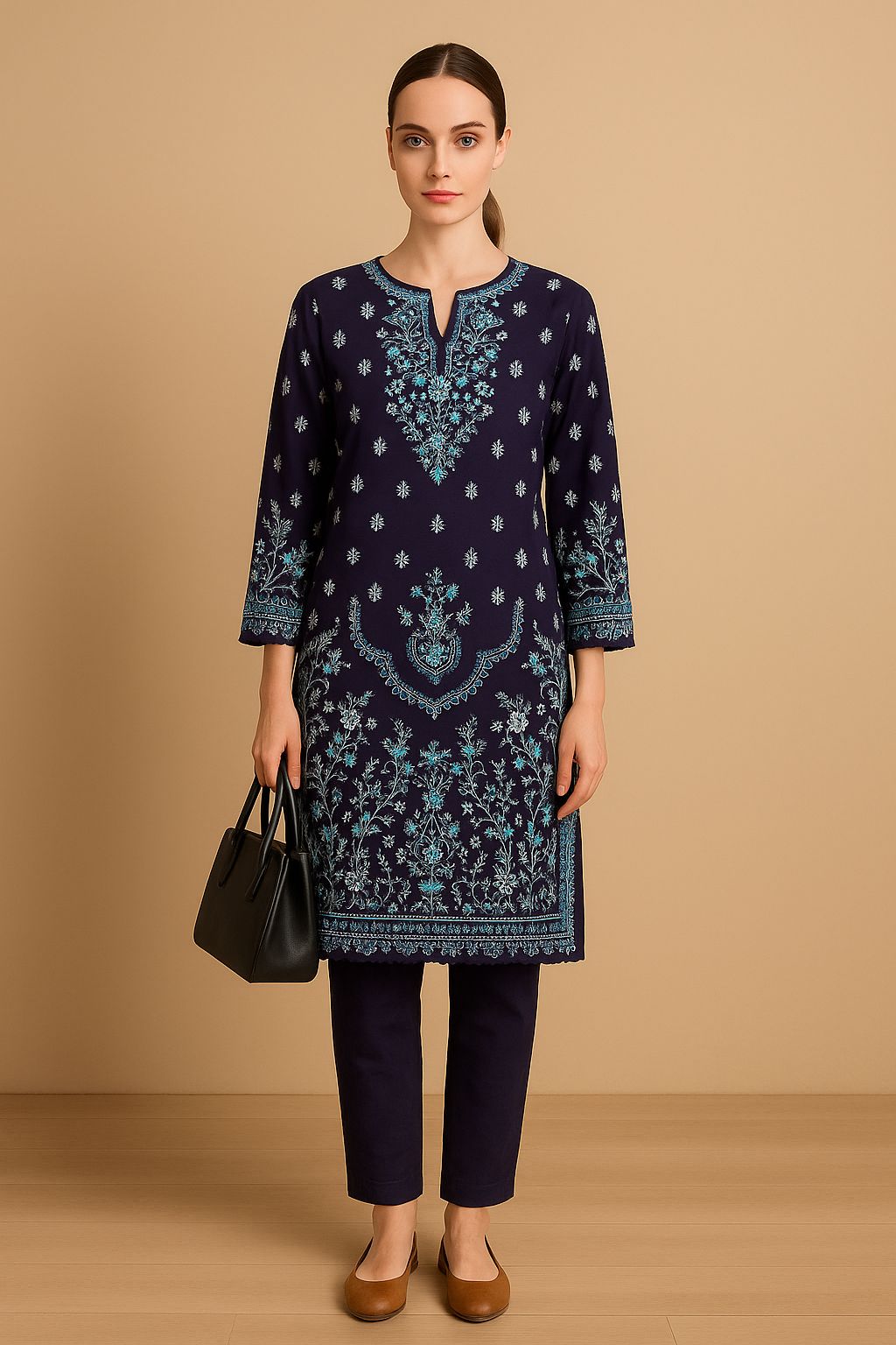 Women’s Jacquard Co-Ord Set – Elegant 2-Piece Outfit (Sizes S–L)