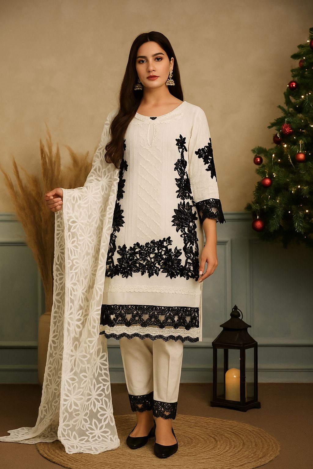 Pure Chiffon 3-piece – Heavy Thread & Sequin Embellished