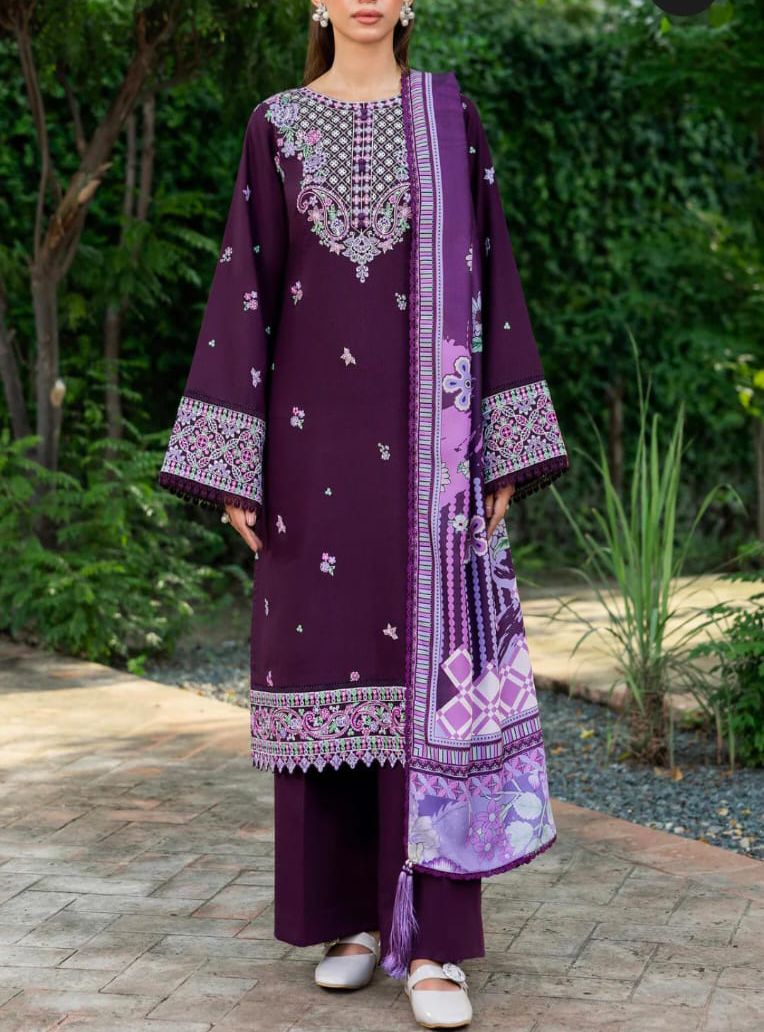 Khaddar 3-Piece Shawl Dress – Winter Collection | Pre-Order